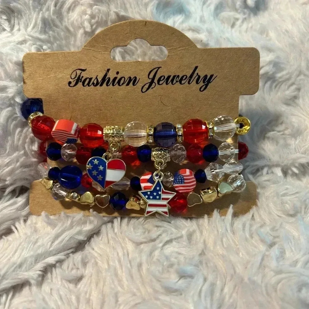 Set of 4 bracelets 4th of July style